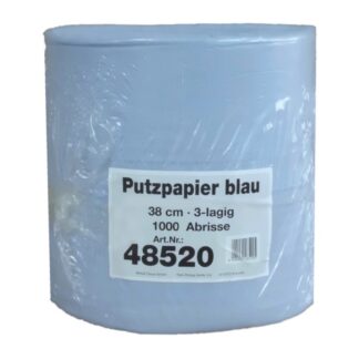 Putztuchrolle Metsä XXL, 1000 Blatt, 3-lagig, blau, Zellstoff, 38x36 cm, 360 m, perforiert, 1 Rolle