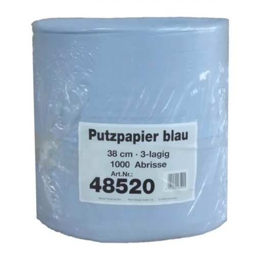 Putztuchrolle Metsä XXL, 1000 Blatt, 3-lagig, blau, Zellstoff, 38x36 cm, 360 m, perforiert, 1 Rolle (Art. 30385)