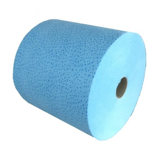 Polypropylen Spezialwischtuchrolle, 500 Blatt, schwammähnlich, blau, 32x35 cm, 1 Rolle (Art. 37167) – Bild 2