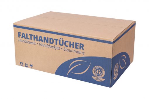 Falthandtuch Huchtemeier, 1-lagig, grün, Recyclingpapier (RC), V-Falz, 25x23 cm, 5000 Tücher (Art. 90521N) – Bild 5