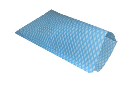 Waschhandschuhe Einweg, blau-weiß, genäht, Viskose, 15x23 cm, 1000 Stk. im Karton – Bild 2