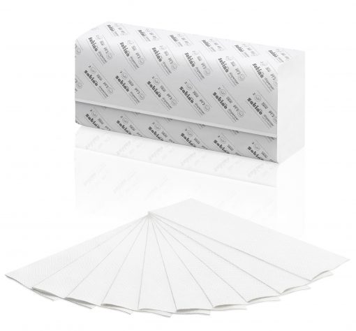 Falthandtuch Satino comfort, 2-lagig, hochweiß, Recyclingpapier (RC), N-Falz,  24x24 cm, 3750 Tücher (Art. 90563-1) – Bild 4