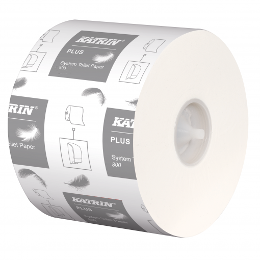 Toilettenpapier Katrin Plus System, 2-lagig, weiß, Zellstoff, 800 Blatt, 36 Rollen (Art. 90654) – Bild 4