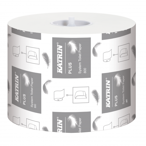 Toilettenpapier Katrin Plus System, 2-lagig, weiß, Zellstoff, 800 Blatt, 36 Rollen (Art. 90654) – Bild 3