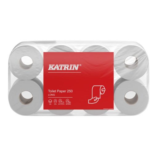 Toilettenpapier Katrin 250, 3-lagig, weiß, Recyclingpapier (RC), 250 Blatt, 6x8=48 Rollen (Art. 90638-S) – Bild 2