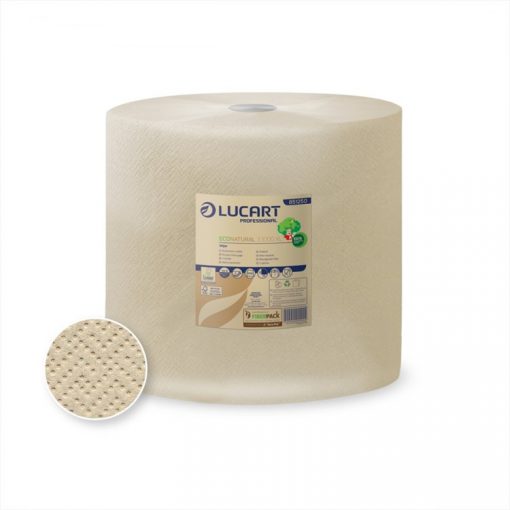 Putztuchrolle Lucart EcoNatural 3.800, 3-lagig, havanna, Fiberpack (RC), 25x35 cm, 800 Blatt (Art. 30846-2)