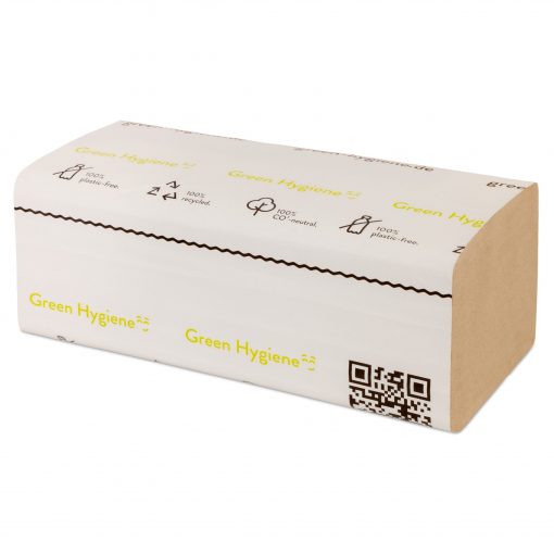 Falthandtücher FALK, Green Hygiene, 1-lagig, natur, Recyclingpapier (RC), V-Falz, 25x23 cm, 5000 Tücher (Art. 90523) – Bild 3