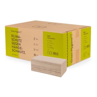 Falthandtücher FALK, Green Hygiene, 1-lagig, natur, Recyclingpapier (RC), V-Falz, 25x23 cm, 5000 Tücher