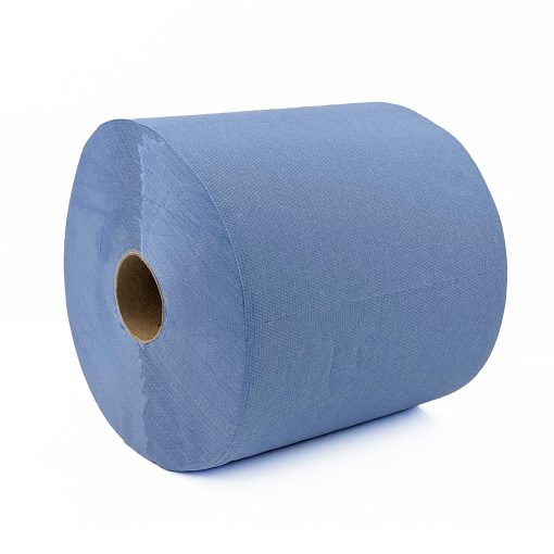 Putztuchrolle Huchtemeier, 500 Blatt, 3-lagig, blau, Zellstoff, 22x35 cm, 175 m, perforiert, 2 Rollen (Art. 30846-1) – Bild 2