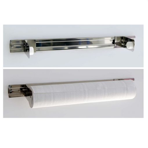 Ärzterollenhalter-Rollenhalter für Liegenabdeckung, Edelstahl verchromt, bis max. 65 cm Breite (Art. 30901)