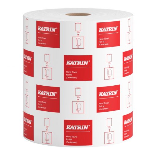 Handtuchrolle Katrin Centerfeed M 1000, 1-lagig, weiß, Recyclingpapier (RC), 20,5 x 30 cm, 300 m, perforiert, 6 Rollen (Art. 90464) – Bild 5