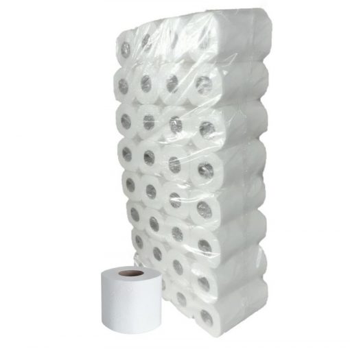 Toilettenpapier Huchtemeier, 2-lagig, hochweiß, Zellstoff, 250 Blatt, 8x8=64 Rollen (Art. 90628N)