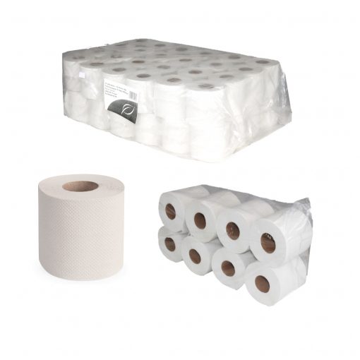 Toilettenpapier Huchtemeier, 2-lagig, weiß, Recyclingpapier (RC), 400 Blatt, 6x8=48 Rollen (Art. 90644) – Bild 4
