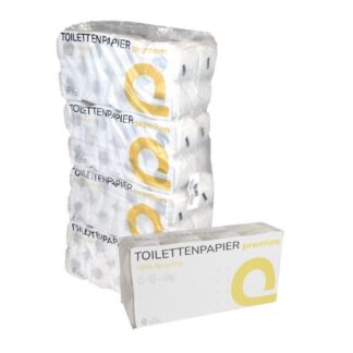 Toilettenpapier Huchtemeier, 2-lagig, weiß, Recyclingpapier (RC), 250 Blatt, 8x8=64 Rollen