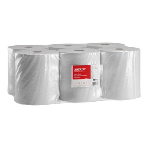 Handtuchrolle Katrin Centerfeed M 300, 1-lagig, naturweiß, Recyclingpapier (RC), 17,8 breit, 300 m, unperforiert (Art. 90470)