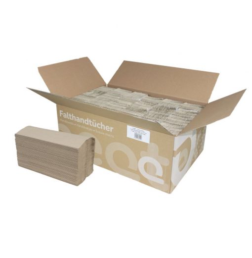 Falthandtuch Huchtemeier, 1-lagig, natur, Recyclingpapier (RC), C-Falz, 24,5x32 cm, 3648 Tücher (Art. 90537-1)