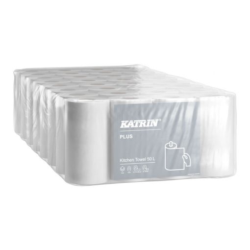 Küchenrolle Katrin Plus, 3-lagig, 64 Blatt, weiß, Zellstoff, 26x23 cm, 8x4=32 Rollen (Art. 90656) – Bild 2