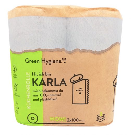 Küchenrolle Green Hygiene KARLA, 3-lagig, 100 Blatt, hochweiß, Recyclingpapier (RC), 24x22 cm, 18x2=36 Rollen (Art. 90672-S) – Bild 2