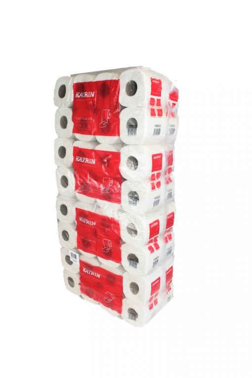 Toilettenpapier Katrin, 2-lagig, weiß, Recyclingpapier (RC), 250 Blatt, 8x8=64 Rollen (Art. 90630) – Bild 3