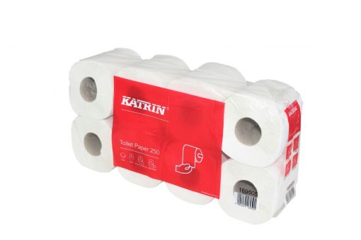 Toilettenpapier Katrin, 2-lagig, weiß, Recyclingpapier (RC), 250 Blatt, 8x8=64 Rollen (Art. 90630) – Bild 4