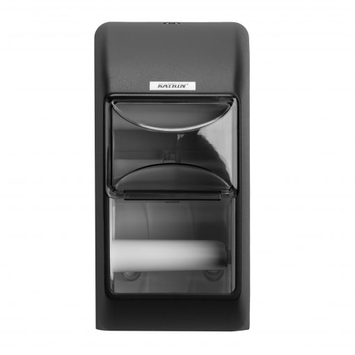 Toilettenpapierspender Katrin für 2 Rollen, schwarz, Kunststoff (Art. 90800)