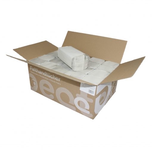 Falthandtuch Huchtemeier, 1-lagig, natur, Recyclingpapier (RC), V-Falz, 25x23 cm, 5000 Tücher (Art. 90526) – Bild 6