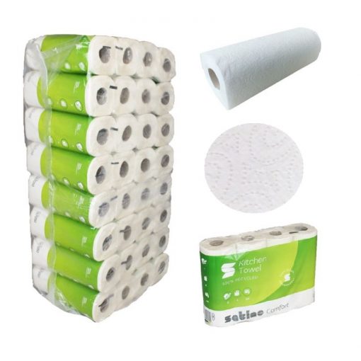 Küchenrolle Satino Comfort, 2-lagig, hochweiß, Recyclingpapier (RC), 26x22 cm, 8x4=32 Rollen (Art. 90643N) – Bild 5
