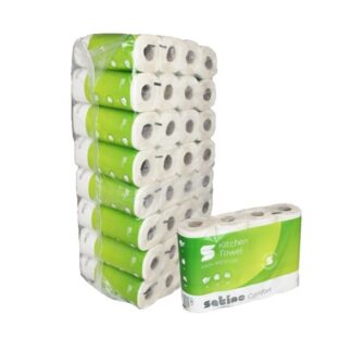 Küchenrolle Satino Comfort, 2-lagig, hochweiß, Recyclingpapier (RC), 26x22 cm, 8x4=32 Rollen