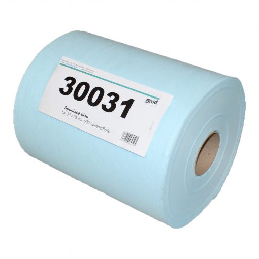Spunlace Universal-Wischtuchrolle, Textilcharakter, 500 Blatt, glatte Oberflächenstruktur, blau, 30x38 cm, 1 Rolle (Art. 30031) – Bild 3