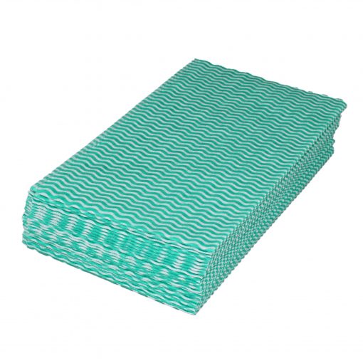 Allzwecktücher-Wischtücher-Spültücher, 100 Tücher, Lochstruktur, grün-weiß, Viskose-Polyester, ca. 50x58 cm (Art. 30989-1) – Bild 3