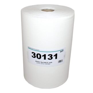 Brotex® Dry Soft 57, Airlaid Wischtuchrolle, Textilcharakter, 500 Blatt, einseitig geprägt, weiß, Zellstoff, 40x38 cm, 1 Rolle