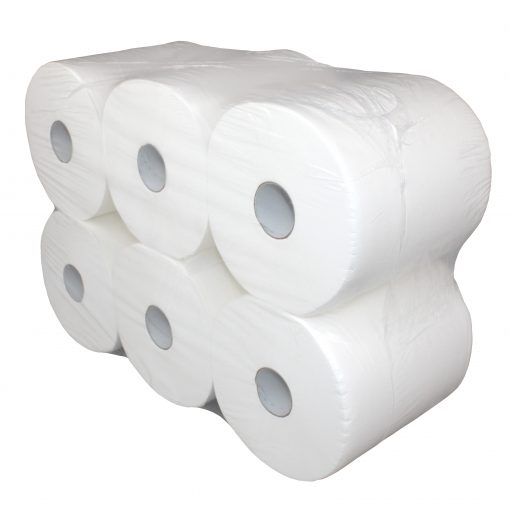 Handtuchrolle Brod 160, 2-lagig, hochweiß, Zellstoff, 22x38 cm, 160 m, perforiert, 6 Rollen (Art. 90462) – Bild 4