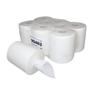 Handtuchrolle Brod 160, 2-lagig, hochweiß, Zellstoff, 22x38 cm, 160 m, perforiert, 6 Rollen