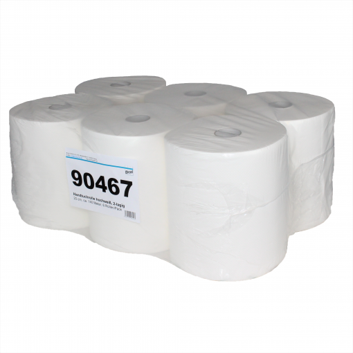 Handtuchrolle Brod 140, für Autocut-Spender, 2-lagig, hochweiß, Zellstoff, 20 cm breit, 140 m, unperforiert, 6 Rollen (Art. 90467) – Bild 5