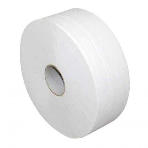 Toilettenpapier Brod Jumborolle, 2-lagig, weiß, Recyclingpapier (RC), 1945 Blatt, 350 m, 6 Rollen (Art. 90649) – Bild 3
