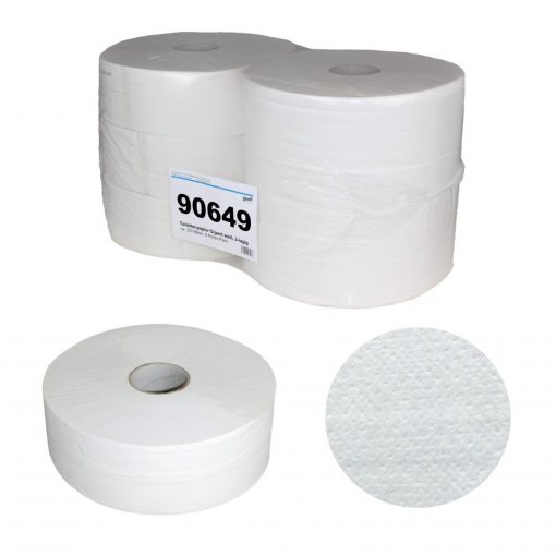Toilettenpapier Brod Jumborolle, 2-lagig, weiß, Recyclingpapier (RC), 1945 Blatt, 350 m, 6 Rollen (Art. 90649) – Bild 5