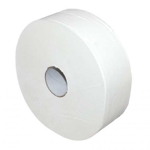Toilettenpapier Brod Jumborolle, 2-lagig, hochweiß, Zellstoff, 2.000 Blatt, 360m, 6 Rollen (Art. 90651) – Bild 3