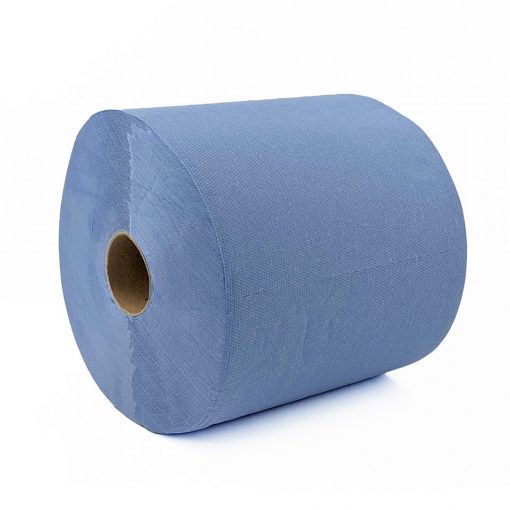 Putztuchrolle Huchtemeier, 500 Blatt, blau, Zellstoff, 22x35 cm, 175 m, perforiert, 2 Rollen (Art. 30817-1) – Bild 3