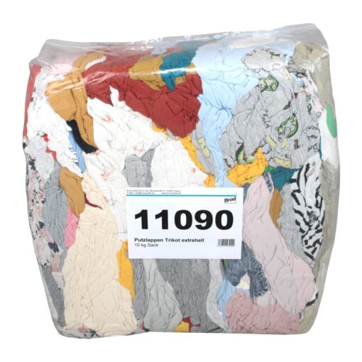 Poliertrikot Industrie-Putzlappen, extrahell, Baumwolle, 10 kg Sack (Art. 11090)