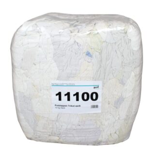 Poliertrikot Industrie-Putzlappen, weiß, Baumwolle, 10 kg Sack