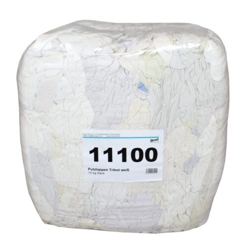 Poliertrikot Industrie-Putzlappen, weiß, Baumwolle, 10 kg Sack (Art. 11100)