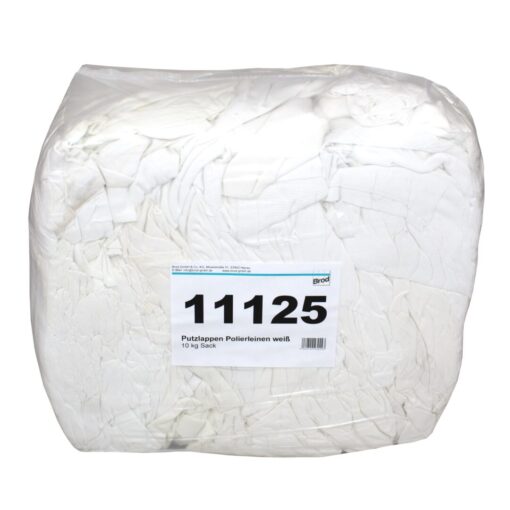 Polierleinen Putzlappen, weiß, Damast-Bettwäsche, 10 kg (Art. 11125)