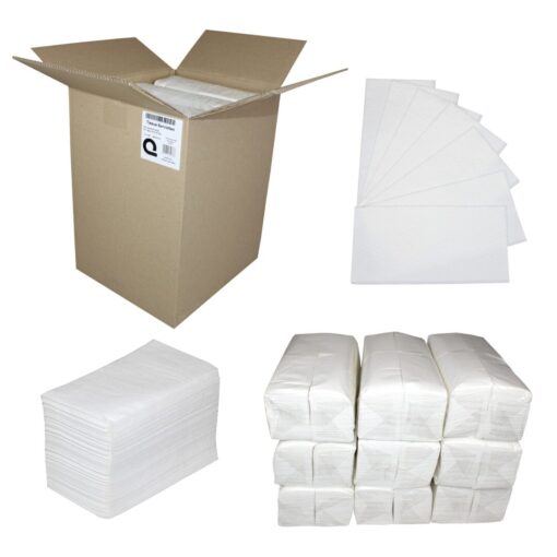 Servietten Huchtemeier, 1-lagig, weiß, Zellstoff, 32,5×32 cm, 1/8 Falz, 9×500=4.500 Stück (Art. 90620N) – Bild 2