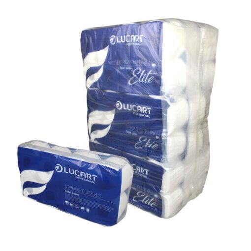 Toilettenpapier Lucart Professional Strong Elite 8.3, 3-lagig, hochweiß, Zellstoff, 250 Blatt, 9x8=72 Rollen (Art. 90629-1)