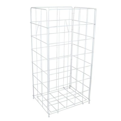 Drahtgitter-Abfallbehälter-Papiekorb-Sammelkorb, 54 Liter, 63x32cm, kunststoffbeschichtet, faltbar, weiß, Metall (Art. 90711)