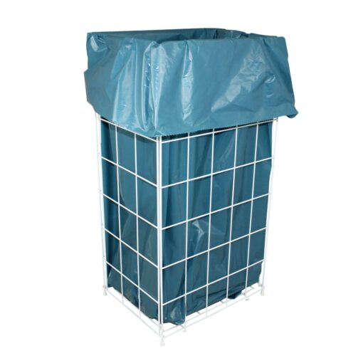 Drahtgitter-Abfallbehälter-Papiekorb-Sammelkorb, 54 Liter, 63x32cm, kunststoffbeschichtet, faltbar, weiß, Metall (Art. 90711) – Bild 2