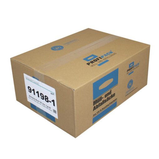 Müllsäcke Brod, blau, 120 Liter, LDPE-REG, 700x1100 mm, Typ 60, 23 µ, 10 Rollen a 25 Stück im Karton (Art. 91198-1) – Bild 6