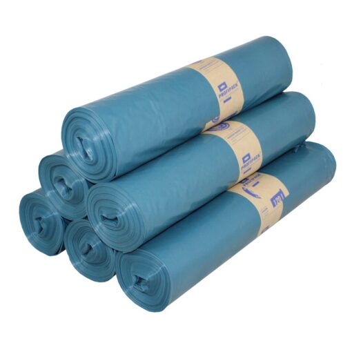 Müllsäcke Brod, blau, 120 Liter, LDPE-REG, 700×1100 mm, Typ 100, 54 µ, 10 Rollen a 15 Stück im Karton (Art. 91202-1) – Bild 2