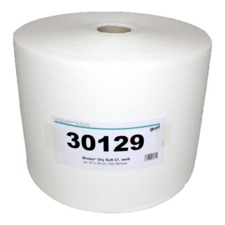 Brotex® Dry Soft 57, Airlaidrolle Wischtuchrolle, Textilcharakter, 500 Blatt, einseitig geprägt, weiß, Zellstoff, 27x38 cm, 1 Rolle