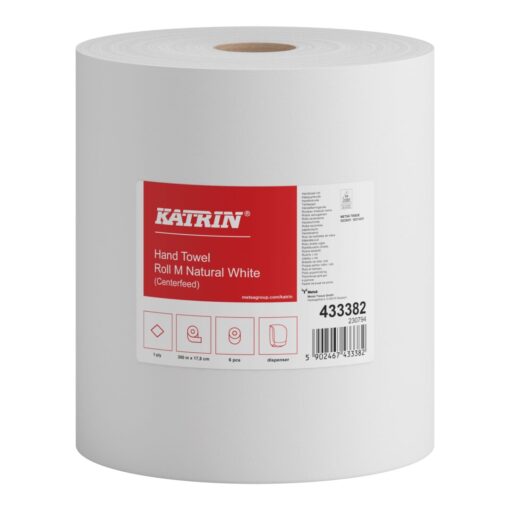Handtuchrolle Katrin Centerfeed M 300, 1-lagig, naturweiß, Recyclingpapier (RC), 17,8 breit, 300 m, unperforiert (Art. 90470) – Bild 3